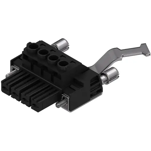 Billig Buchsenleiste, 4-polig, RM 7.62 mm, gerade, schwarz, 1933440000