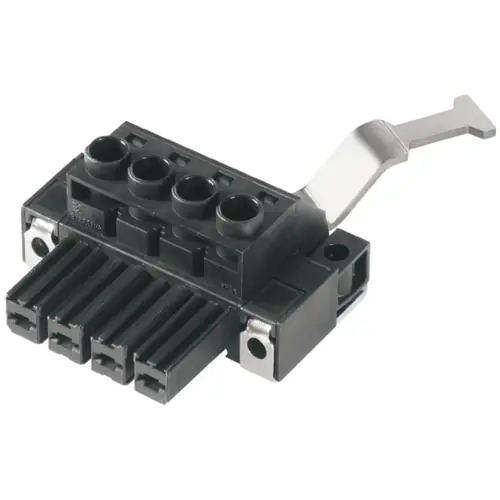 Buchsenleiste, 4-polig, RM 7.62 mm, gerade, schwarz, 1933480000 Markenprodukt