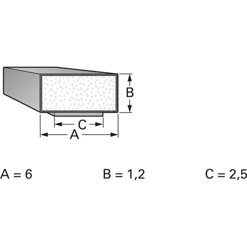 Gehäusedichtung, leitend, rechteckig, Kupfer/Nickel, (B x H) 6 x 1.2 mm, DRE6X1,2NI-N2,5V0-1,0M Preiswert