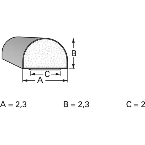 Expressversand Gehäusedichtung, leitend, rund, Kupfer/Nickel, (B x H) 2.3 x 2.3 mm, DHR2,3X2,3NI-N2V0-1,0M