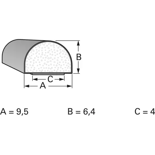 Gehäusedichtung, leitend, rund, Aluminium, (B x H) 9.5 x 6.4 mm, DHR9,5X6,4NI-N4V0-1,0M Top-Preis