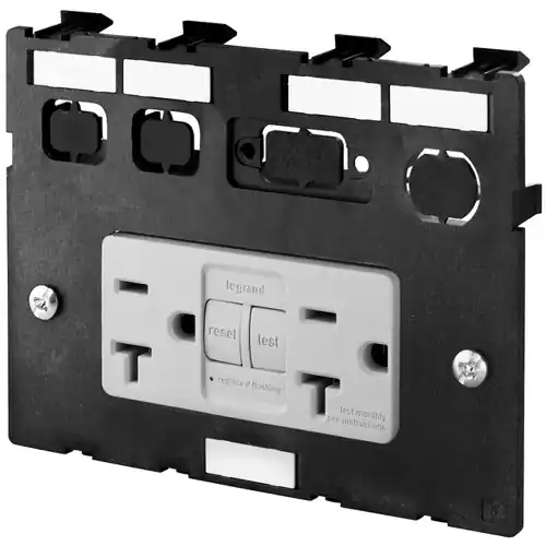 Einsatzplatte, ungeschirmt, 1 x GFCI, 1 x Sicherung, 2x Data, 1x Signal, PC, (L x B x H) 90.5 x 116.5 x 23 mm, 2003370000 Online Kaufen