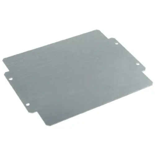 Montageplatte, gerade, Stahlblech, (B x H x T) 385 x 290 x 2 mm, silber, für Klippon K, 3073170000 Neue Ware