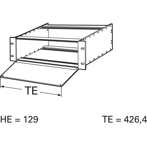 Wochenendangebot Teilfrontplatte, EMV, Aluminium, (H) 129 mm, 84 TE, 244-384-13