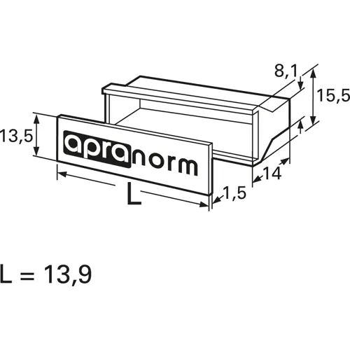 Griffleiste, Kunststoff, (L x B x H) 13.9 x 14 x 15.5 mm, 3 TE, grau, 250-750-03 Top-Preis