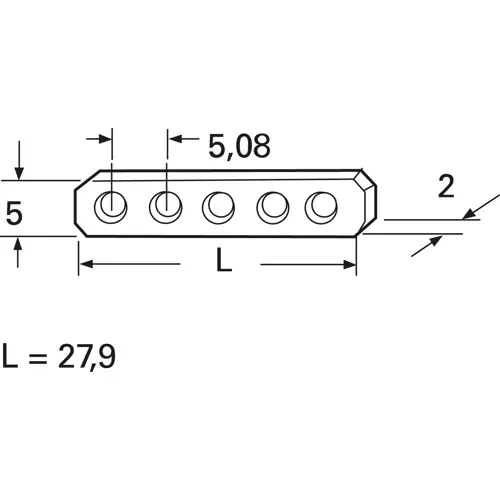 Neu Im Sortiment Gewindestreifen, Stahl, (L x B x H) 27.9 x 2 x 5 mm, für Baugruppenträger, 34512-01411