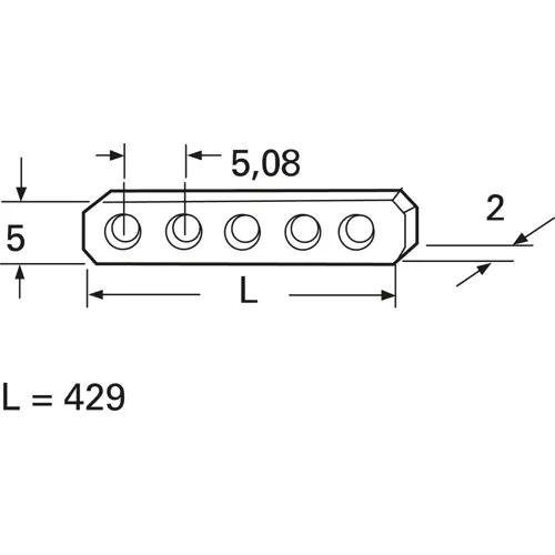 Meistverkauft Gewindestreifen, Stahl, (L x B x H) 429 x 2 x 5 mm, 84 TE, 34 512 005 11