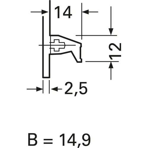 Teilfrontplatte, Aluminium-Druckguss, (B) 14.9 mm, 3 TE, 10065071 Highlight