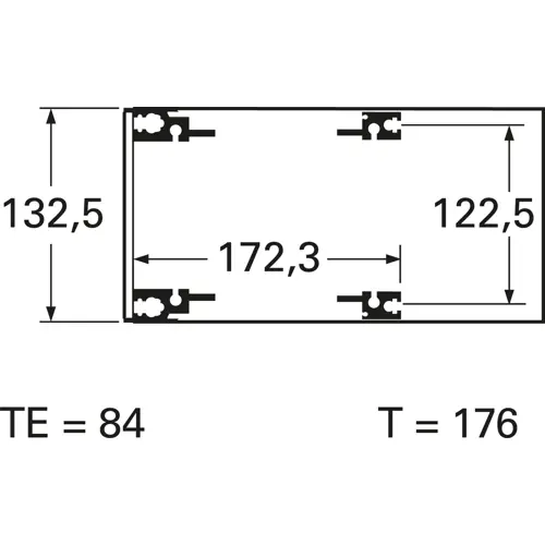 Baugruppenträger, mit Griff, chromatiert, Aluminium-Druckguss, (L x B x H) 176 x 427 x 133 mm, 84 TE, 245-314-21 Garantierte Lieferung