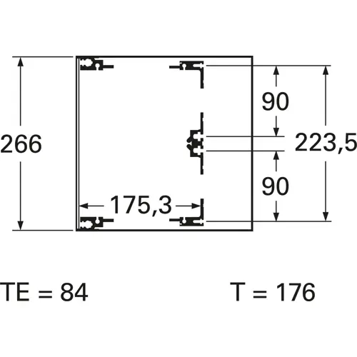 Baugruppenträger, mit Griff, chromatiert, Aluminium-Druckguss, (L x B x H) 176 x 427 x 266 mm, 84 TE, 245-614-11 Finale Aktion