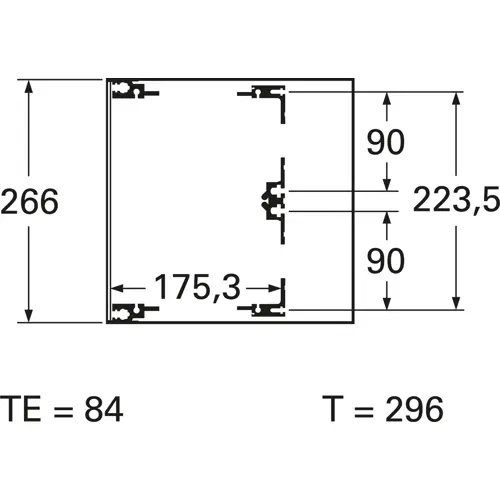 Baugruppenträger, mit Griff, chromatiert, Aluminium-Druckguss, (L x B x H) 296 x 84 x 266 mm, 84 TE, 245-616-11 Aktuell