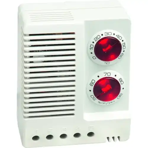 Hygrotherm mit externem Sensor, 100-240 V, 0-60 °C, 50-90 % rF, Kunststoff, (B x H x T) 60 x 77 x 43 mm, lichtgrau, 01230.9-00 Schneller Versand