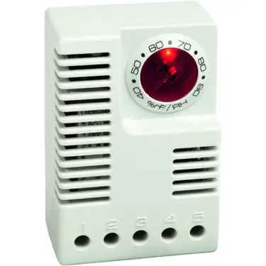 Sale Luftfeuchteregler, 120 V, 40-90 % rF, Kunststoff, (B x H x T) 42 x 64.5 x 38 mm, lichtgrau, 01245.9-00