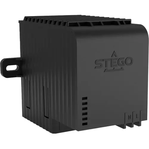 Preiswert Heizgebläse, 220-240 VAC, 600 W, rechteckig, Kunststoff, (B x H x T) 66 x 96 x 120 mm, schwarz, für 35 mm DIN-Schiene, 03230.0-00