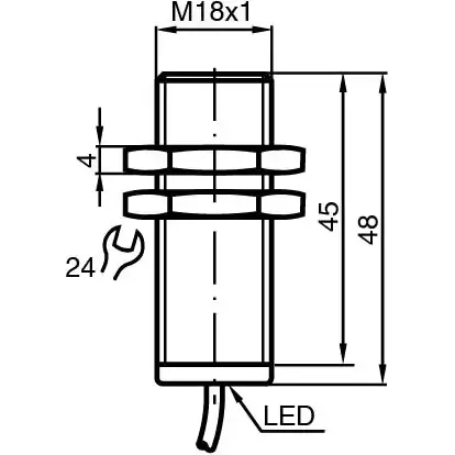 Induktiver Sensor, 2-Draht, Einbaumontage, bündig, 1 Schließer, 105930 Kracherpreis