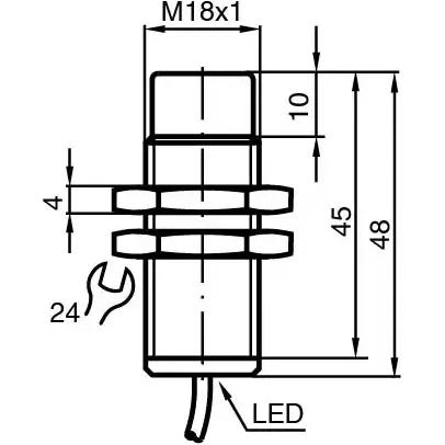 Bestpreis Induktiver Sensor, 2-Draht, Einbaumontage, nicht bündig, 1 Schließer, 112947