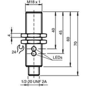 Induktiver Sensor, 3-Draht, Einbaumontage, bündig, 1 Schließer, 198078 Billig