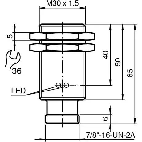 Letzte Chance Induktiver Sensor, 2-Draht, Einbaumontage, bündig, 1 Schließer, 801699