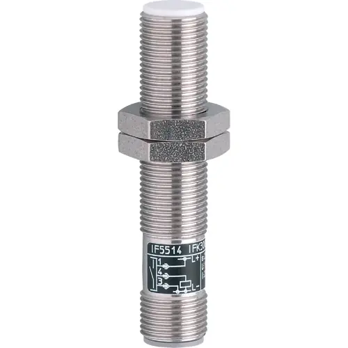 Wochenendangebot Induktiver Sensor, PNP, Einbaumontage M12, bündig, 1 Schließer, 30 V (DC), 200 mA, IF5514