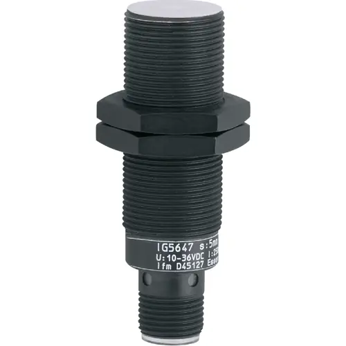 Direktkauf Induktiver Sensor, PNP, Einbaumontage M18, bündig, 1 Schließer, 36 V (DC), 250 mA, IG5647