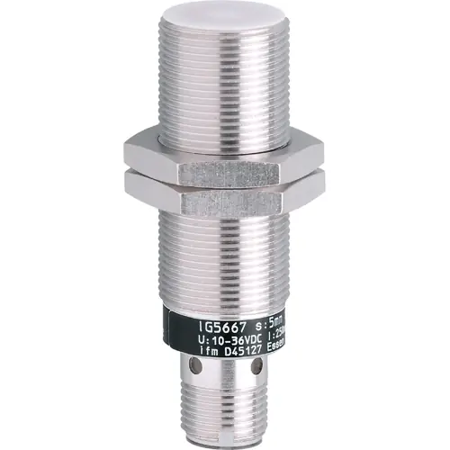 Highlight Induktiver Sensor, PNP, Einbaumontage M18, bündig, 1 Schließer, 36 V (DC), 250 mA, IG5667