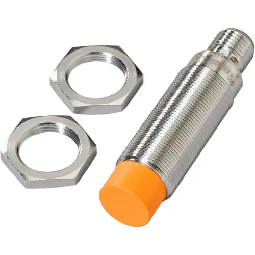 Induktiver Sensor, Messing weißbronze-beschichtet, Einbaumontage M18, nicht bündig, 1 Schließer, 140 V (DC), 200 mA, IGS002 Super-Preis