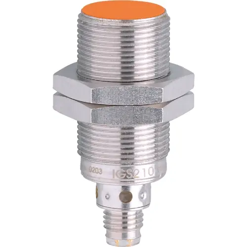 Induktiver Sensor, PNP, Einbaumontage M18, bündig, 1 Schließer, 36 V (DC), 100 mA, IGS210 Garantierte Lieferung