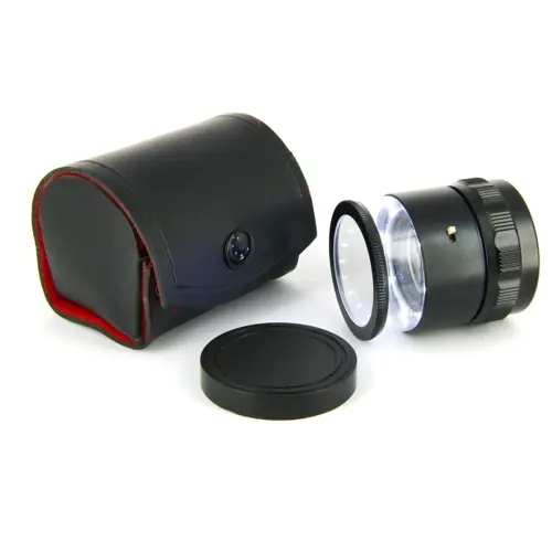 10 X Lupe mit mm-Skala, 8 weiße LED Echt