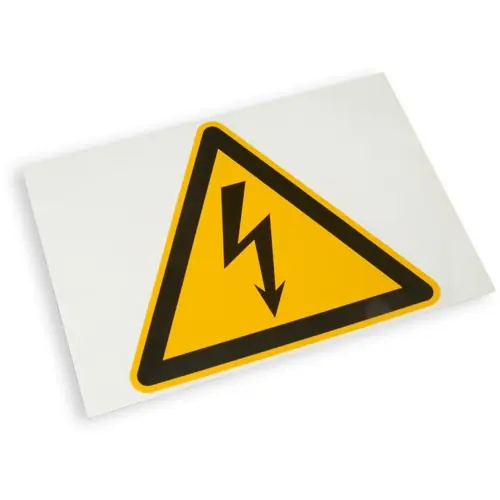 Warnschild, Symbol: Blitz, (L x B) 37 x 74 mm, PVC, 1768020-3 Must-Have