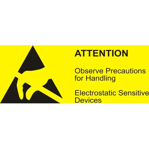 ESD-Etikett, ESD-Logo mit Warnhinweis, (L x B) 37 x 74 mm, Papier, C-191-751, Packung mit 1500 Stück Mega-Angebot