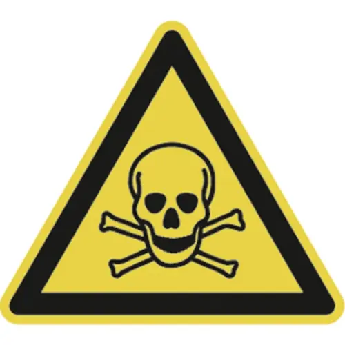 Warnschild, Symbol: Totenkopf, Ø 100 mm, Kunststoff, 022.01-9-100-W1, Packung mit 10 Stück Jetzt Bestellen