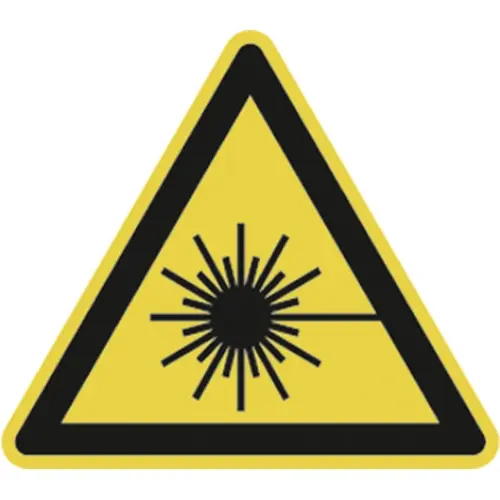 Gratis Versand Warnschild, Symbol: Laserstrahl, Ø 100 mm, Kunststoff, 029.01-9-100-W1