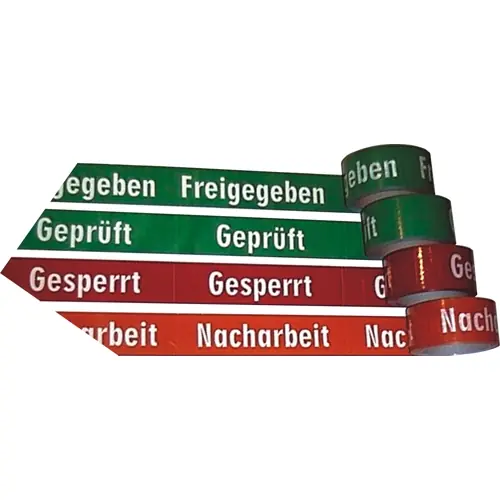 Qualitätssicherungsband, Text: "Freigegeben", (B) 50 mm, PVC, 088.31-9-50X66-V Top-Seller