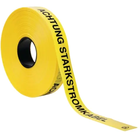 Direktkauf Warnband, Text: "Achtung Starkstromkabel", (L x B) 250 m x 40 mm, PE, 905-55110, Packung mit 250 Meter