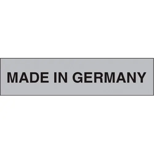 Kennzeichnungsschild, Text: "MADE IN GERMANY", (B) 37 mm, Aluminium, 085.51-4-A3 (100ST.) Begrenztes Angebot