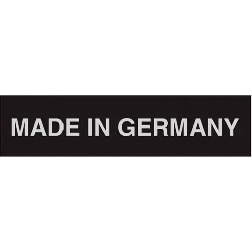 Bestseller Herkunftszeichen, Text: "MADE IN GERMANY", (B) 37 mm, Aluminium, 085.50-4-A3 (100ST.), Packung mit 5 Stück