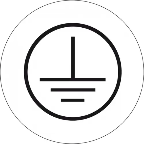 Etiketten-Erdungszeichen, Symbol: Erde, Ø 12.5 mm, Kunststoff, 084.62-7-12,5-A4/30, Packung mit 30 Stück Preiswert