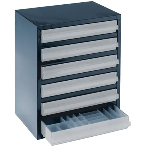 Stahlmagazin, mit 6 Schubladen, blau, (L x B x T) 435 x 357 x 255 mm, STAHLMAGAZIN 250/6-3 Neue Kollektion