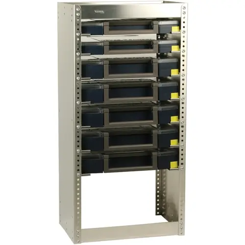 Preisknaller Kleinteile-Reagal, mit 7 Boxxser-Koffer, silber, (B x T) 486 x 380 mm, S217 BOXXSER REGAL