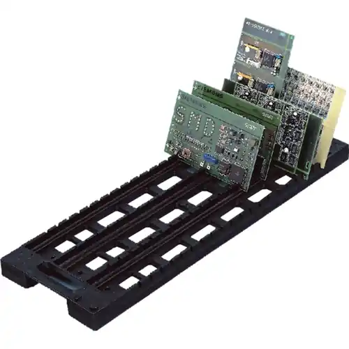 ESD Platinenständer, mit 21 Schubladen, schwarz, (L x B x T) 437 x 160 x 30 mm, H-RA-20 CP Geprüft