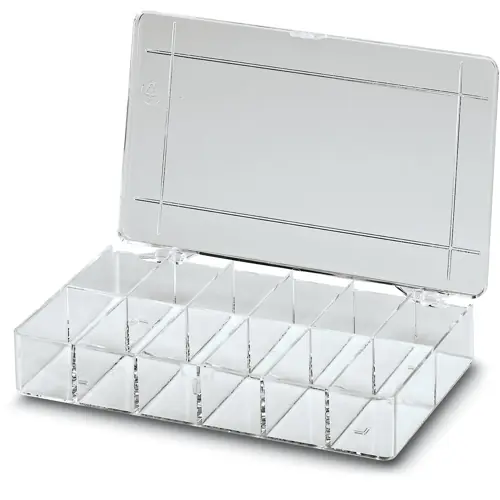 Sortimentskasten, mit 12 Schubladen, transparent, (L x B) 105 x 210 mm, 5020674 Saisonangebot