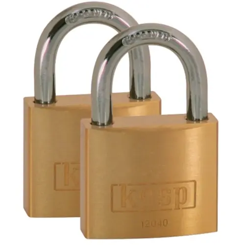 Vorhängeschloss, Doppelpack, gleichschließend, Stufe 4, Bügel (H) 22 mm, Messing, (B) 40 mm, K12040D2 Sale