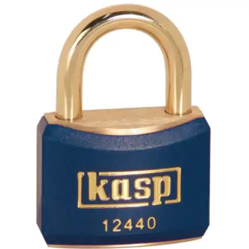 Vorhängeschloss, gleichschließend, Bügel (H) 21 mm, blau, Messing, (B) 40 mm, K12440BLUA1 Nur Für Kurze Zeit