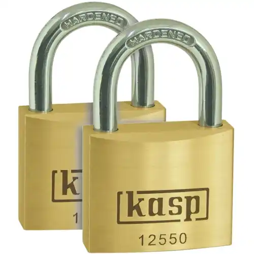 Vorhängeschloss, Doppelpack, gleichschließend, Stufe 7, Bügel (H) 29 mm, Messing, (B) 50 mm, K12550D2 Top-Preis