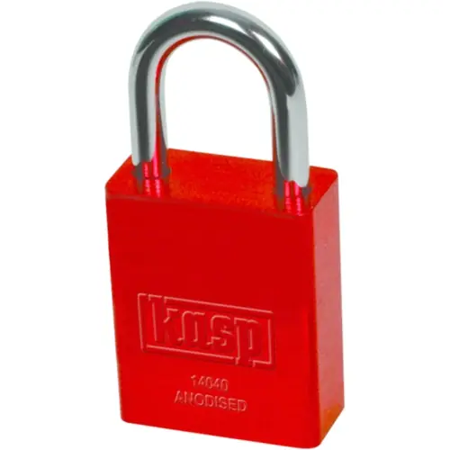 Zertifiziert Vorhängeschloss, Stufe 7, Bügel (H) 25 mm, rot, Aluminium/Stahl, (B) 38 mm, K14040REDD