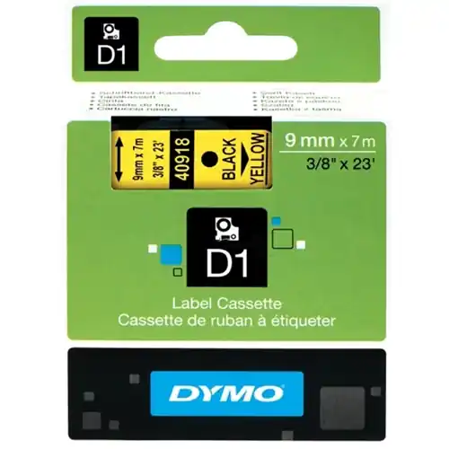 Schriftbandkassette, 9 mm, Band gelb, Schrift schwarz, 7 m, S0720730 Nur Für Kurze Zeit