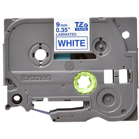 Schriftbandkassette, 9 mm, Band weiß, Schrift blau, 8 m, TZE-223 Highlight