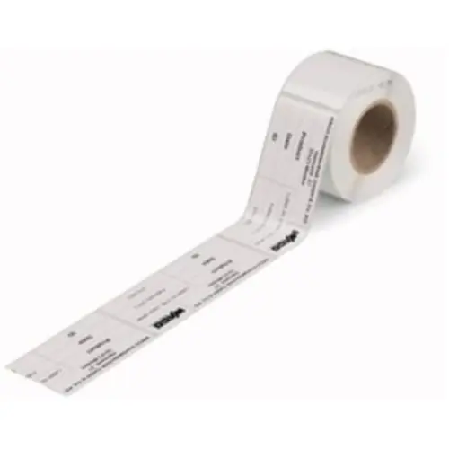 Markenware Polyester Typenschilder, (L x B) 99 x 44 mm, weiß, Rolle mit 500 Stk, 210-803