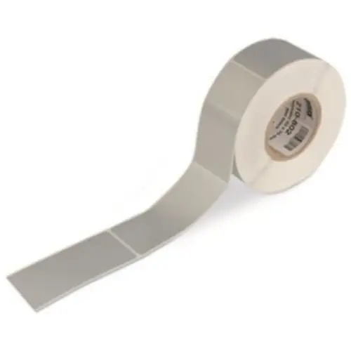 Polyester Etikett, (L x B) 50 x 25 mm, silber, Rolle mit 500 Stk, 210-812 Schneller Versand