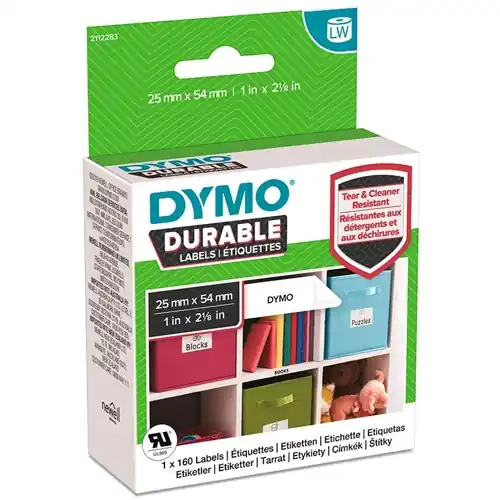 Kunststoff Etikett, (L x B) 25 x 54 mm, weiß, Rolle mit 160 Stk, 2112283 Sichere Zahlung